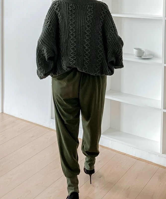 Goinluck 今季注目 3色 ファッション 体型カバー デザイン エレガント 無地 ズボン