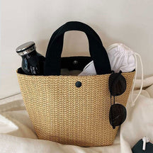 Goinluck 夏の定番 かごバッグ レディース 大容量 カジュアル 日常 ショッピング 個性的 編み ハンドバッグ
