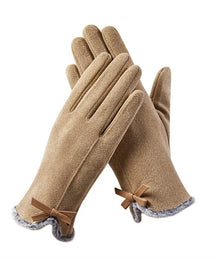Goinluck レディース レトロ エレガント シンプル 厚手 防寒 ファッション 手袋