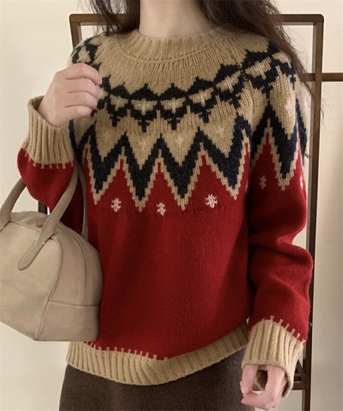 Goinluck クリスマス特集 2色 幾何学模様 可愛い ニット・セーター