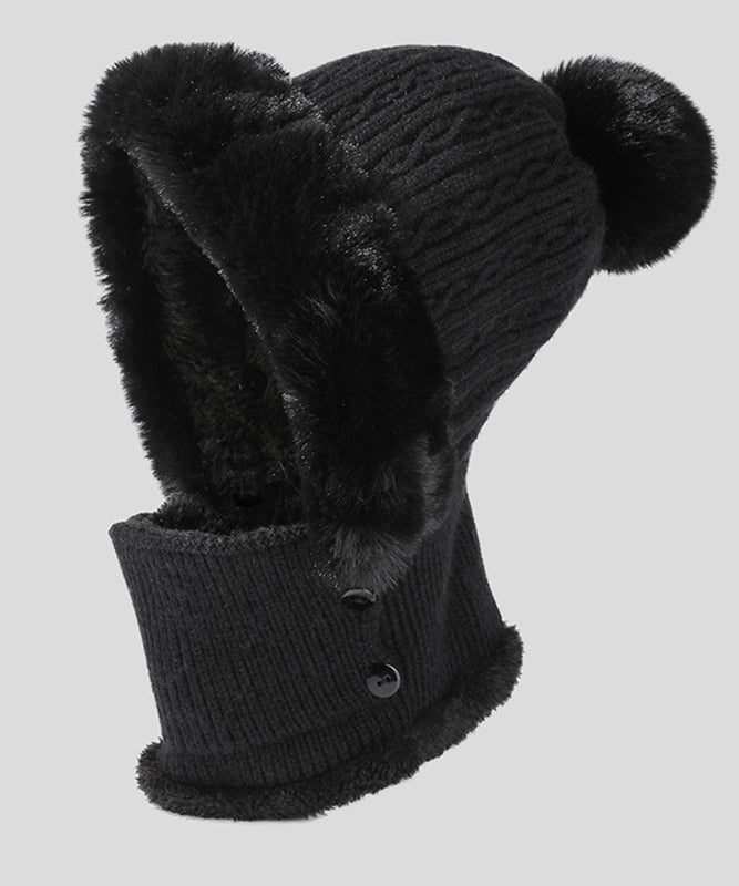 Goinluck レディース 韓国風 小顔効果 無地 ニット ポンポン シンプル アウトドア 防寒対策 ファッション  帽子