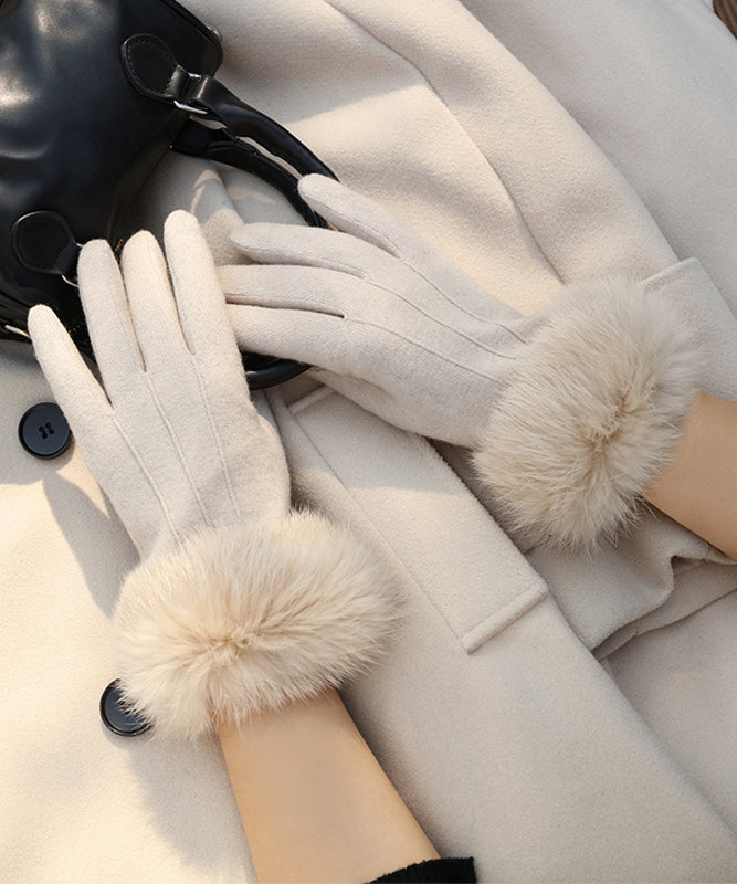 Goinluck レディース 韓国風 エレガント シンプル 無地 厚手 防寒 ファッション 着回し 手袋