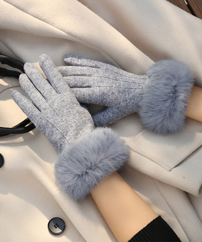 Goinluck レディース 韓国風 エレガント シンプル 無地 厚手 防寒 ファッション 着回し 手袋