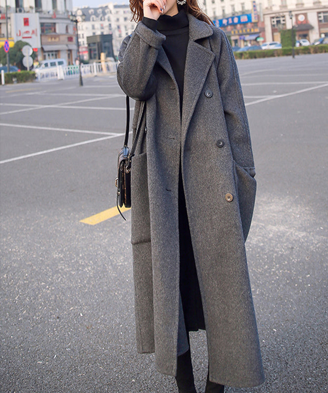 Goinluck レディース 韓国風 シック ゆったり ファッション ラペル ボタン フレンチスリーブ コート