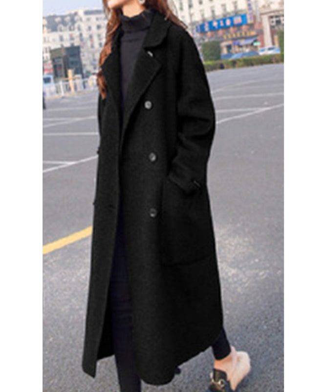 Goinluck レディース 韓国風 シック ゆったり ファッション ラペル ボタン フレンチスリーブ コート