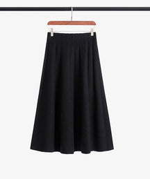 Goinluck レディース 無地  ウェストゴム ハイウエストAライン厚手韓国ファッション ファッション スカート