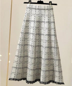 Goinluck レディース 厚手 チェック柄  エレガント ファッション スカート