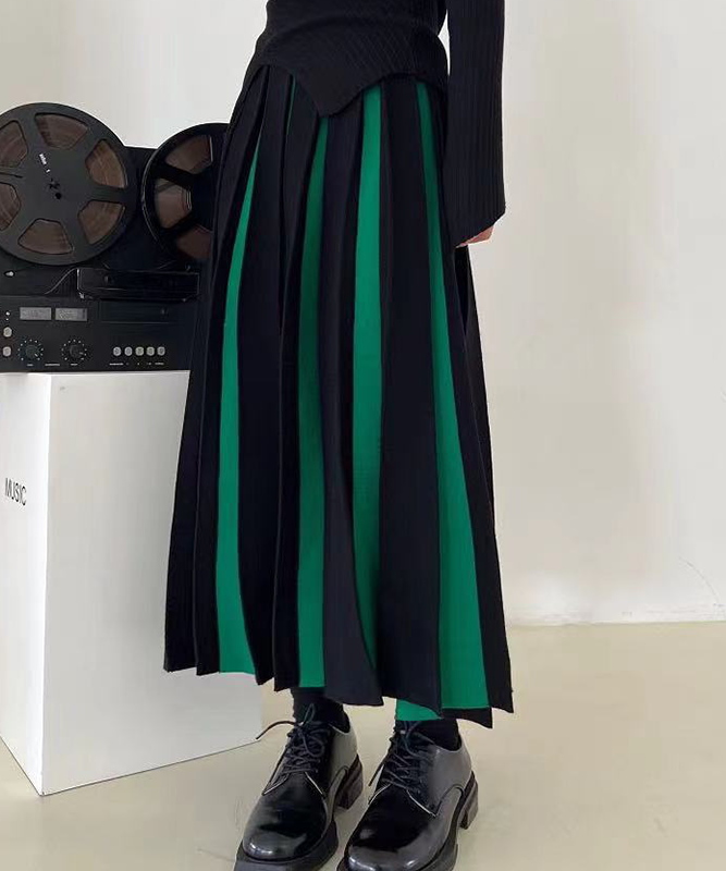 Goinluck レディース 無地配色 韓国ファッション ミモレ丈ファッション  スカート