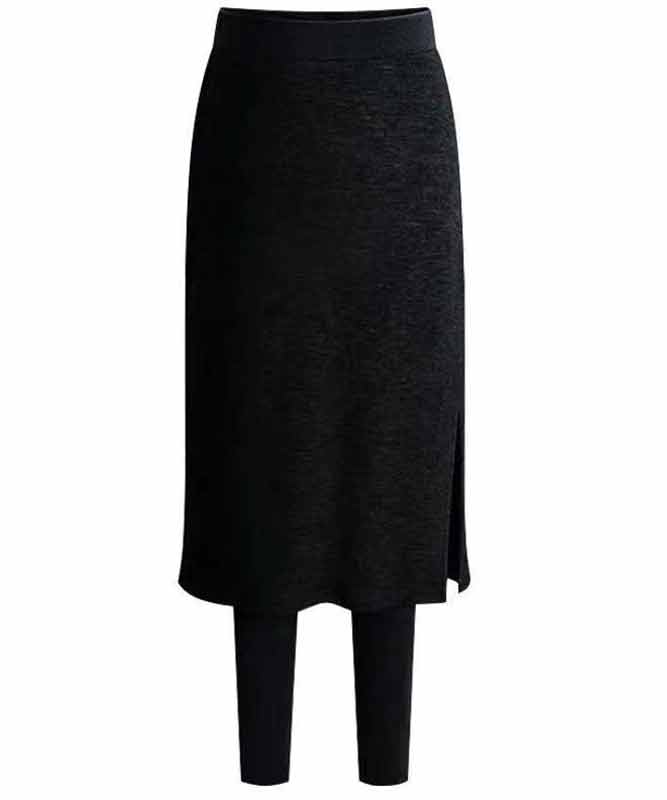 Goinluck レディース 韓国ファッション カジュアル 無地 ミモレ丈 厚手 ファッション スカート