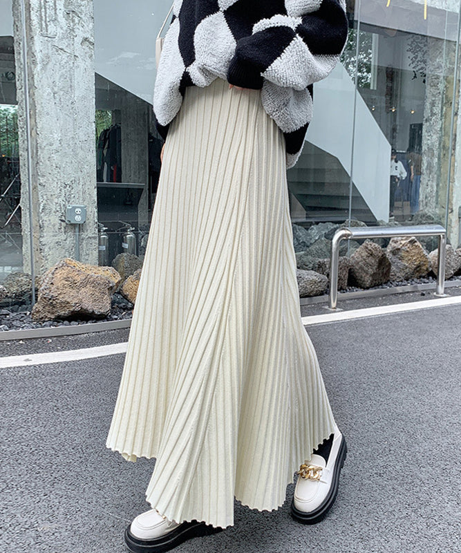 Goinluck レディース 韓国風 シック ファッション ハイウエスト 着痩せ Aライン デザイン スカート