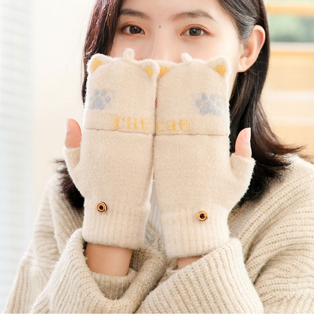 Goinluck レディース 韓国風 おしゃれ 可愛い 配色 暖かい 防寒 防風 ファッション 着回し 手袋