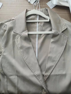 Goinluck レディース 韓国風 ファッション 着痩せ 着回し 薄手 五分袖 ジャケット アウター